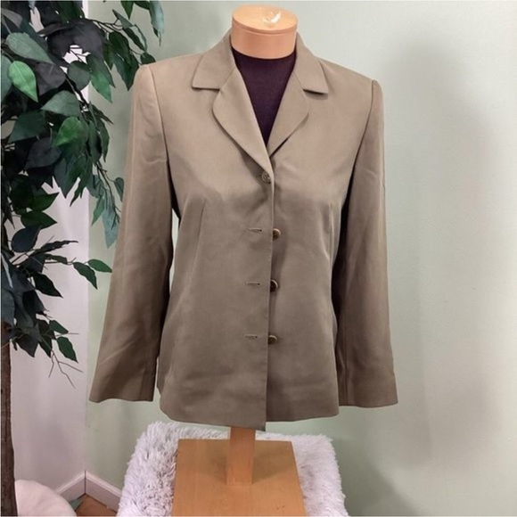 Due per due olive blazer petite collection woman’s size 8 petite - Picture 1 of 14